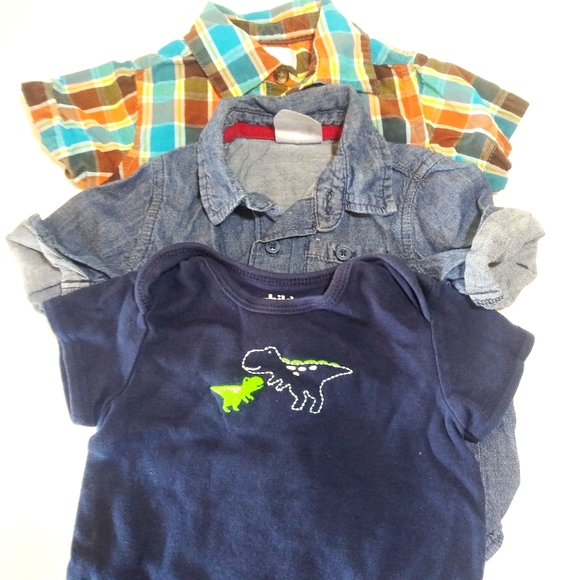 Set of three baby boy Short sleeve shirt bundle. - Picture 1 of 8